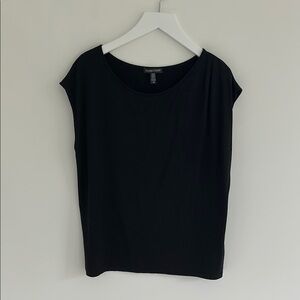 Eileen Fisher Black Cap Sleeve T-Shirt